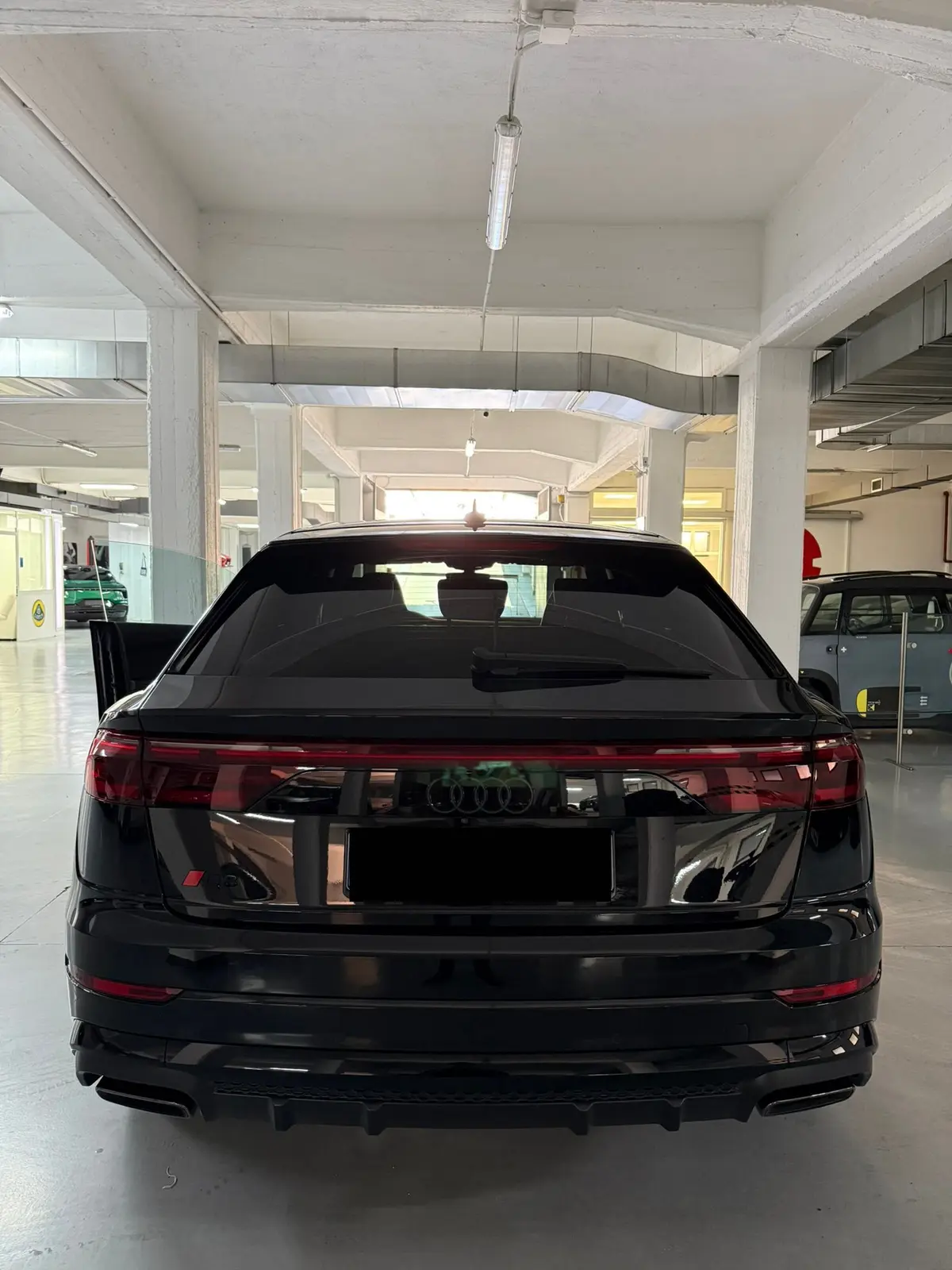 Audi Q8 2025, interior — Marbella Luxury Car Rental, Marbella. The 2025 Audi Q8 carries 340 hp through a cabin built for five, with the kind of weighted…