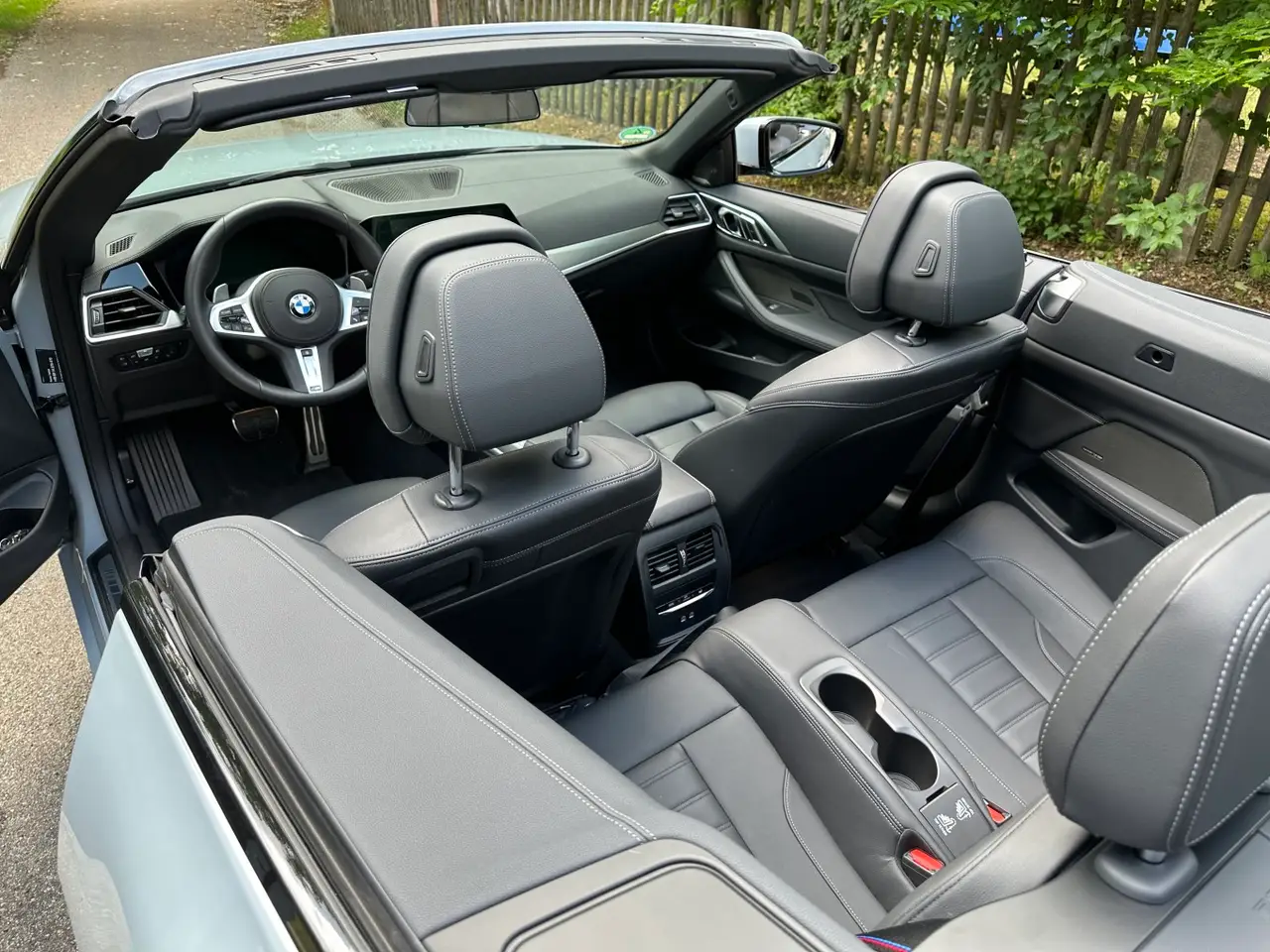 BMW 430i Cabrio 2023, dashboard — Marbella Luxury Car Rental, Marbella. The 2023 BMW 430i Cabrio pairs a 245 hp turbocharged engine with a folding soft top,…