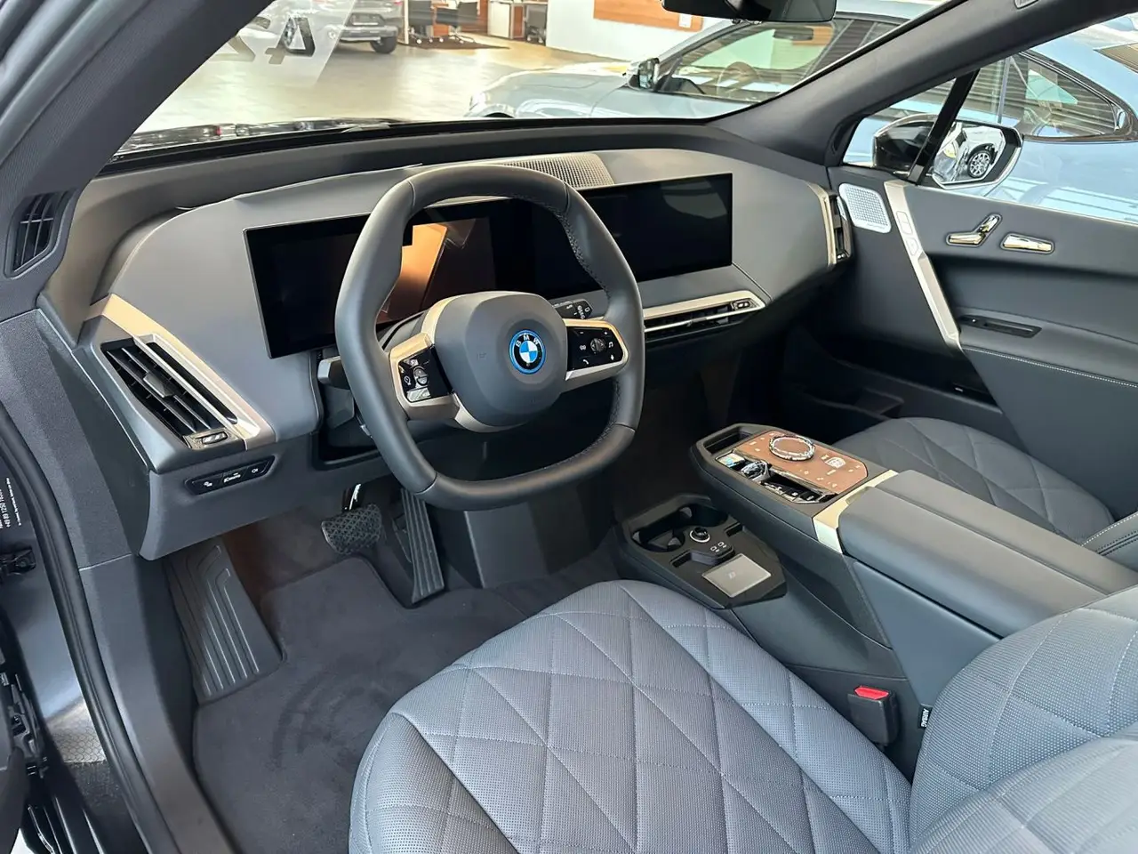 BMW IX M60 2023, exterior — Marbella Luxury Car Rental, Marbella. The BMW iX M60 puts 619 hp through an all-electric drivetrain, which means the response…