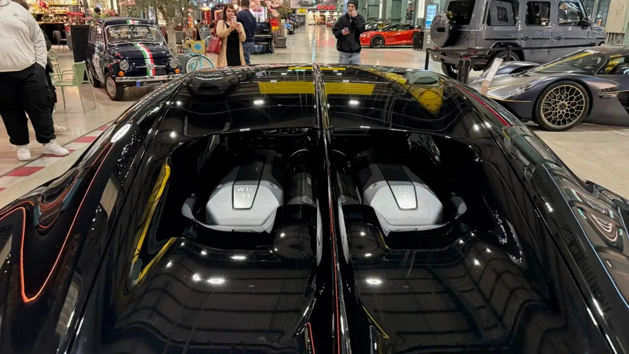 Bugatti Chiron 110 Ani 2019, rear view — Marbella Luxury Car Rental, Marbella. The Bugatti Chiron 110 Ans Bugatti is not a car you drive so much as an event you…