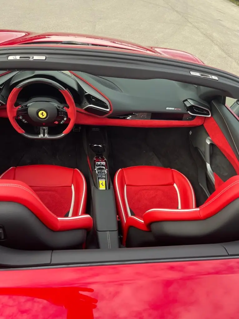 Ferrari 296 GTS Spider 2025, exterior — Marbella Luxury Car Rental, Marbella. The Ferrari 296 GTS Spider puts 819 hp behind two seats and a folding roof, which is a…