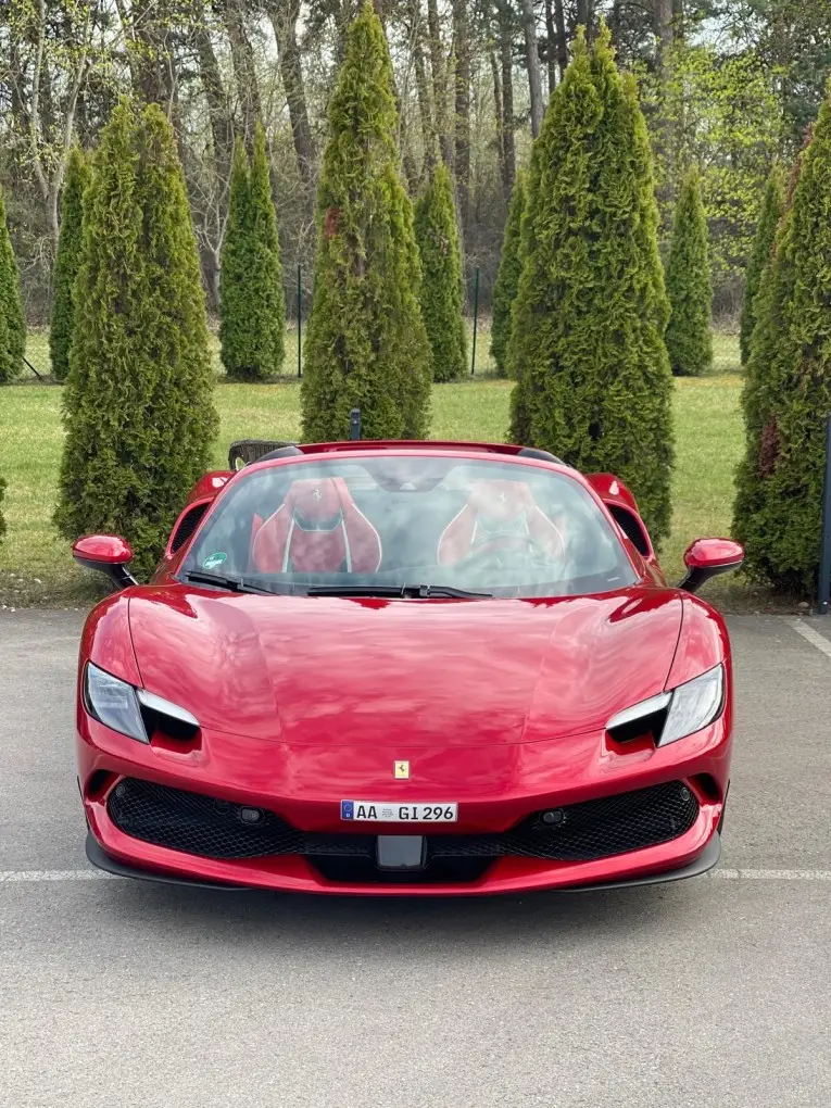 Ferrari 296 GTS Spider 2025, front view — Marbella Luxury Car Rental, Marbella. The Ferrari 296 GTS Spider puts 819 hp behind two seats and a folding roof, which is a…