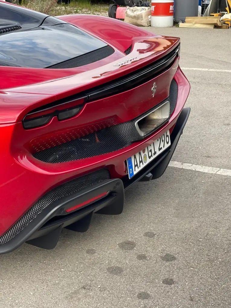 Ferrari 296 GTS Spider 2025, rear view — Marbella Luxury Car Rental, Marbella. The Ferrari 296 GTS Spider puts 819 hp behind two seats and a folding roof, which is a…