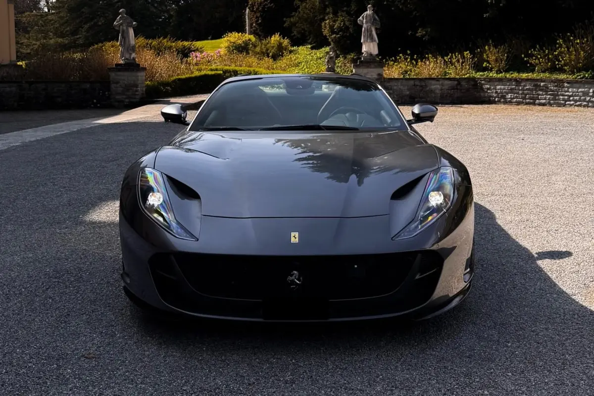 Ferrari 812 GTS 2024, interior — Marbella Luxury Car Rental, Marbella. The Ferrari 812 GTS pairs an 800 hp naturally aspirated V12 with a folding hard top, a…