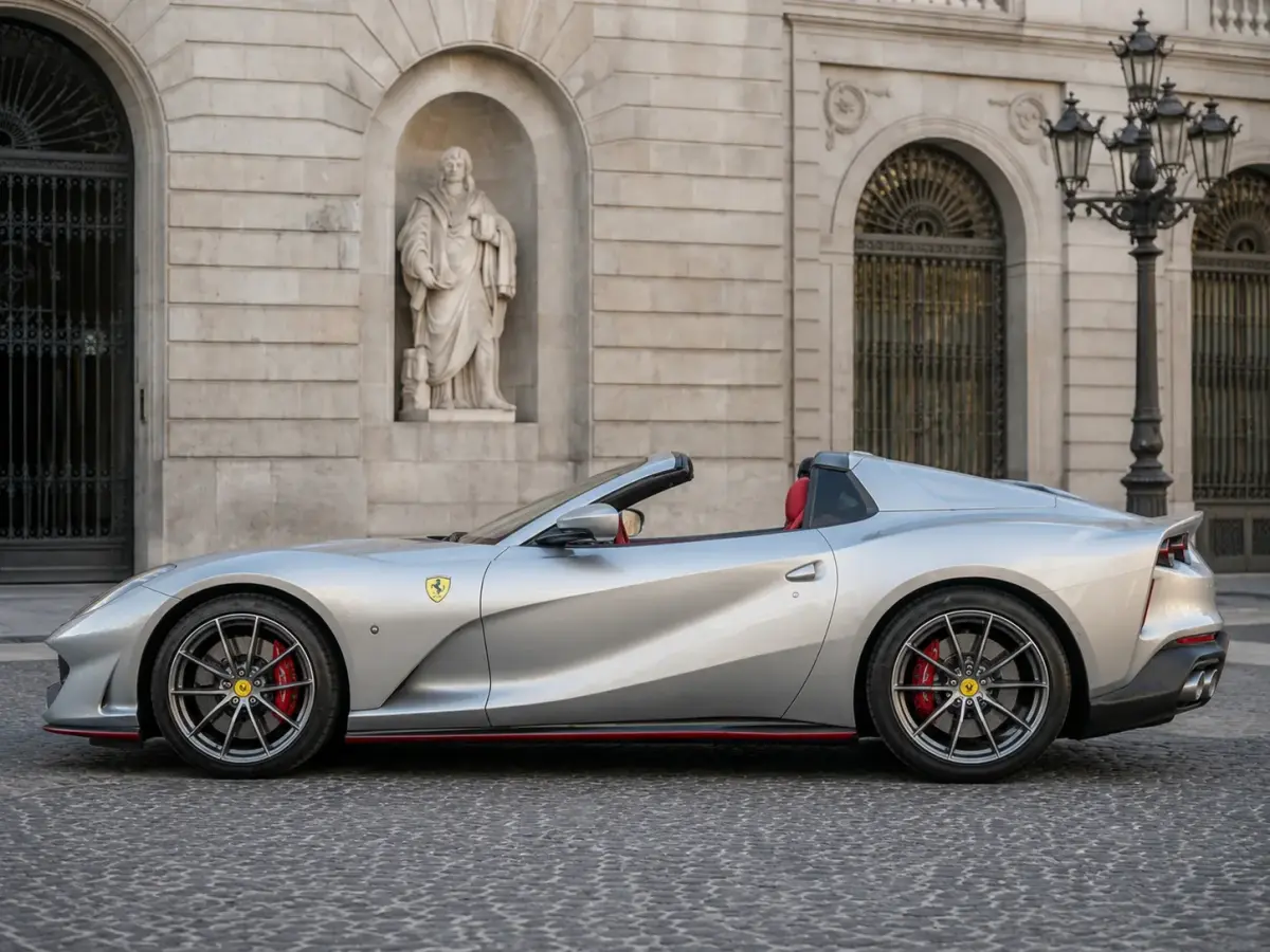 Ferrari 812 GTS 2024, dashboard — Marbella Luxury Car Rental, Marbella. The Ferrari 812 GTS pairs an 800 hp naturally aspirated V12 with a folding hard top, a…