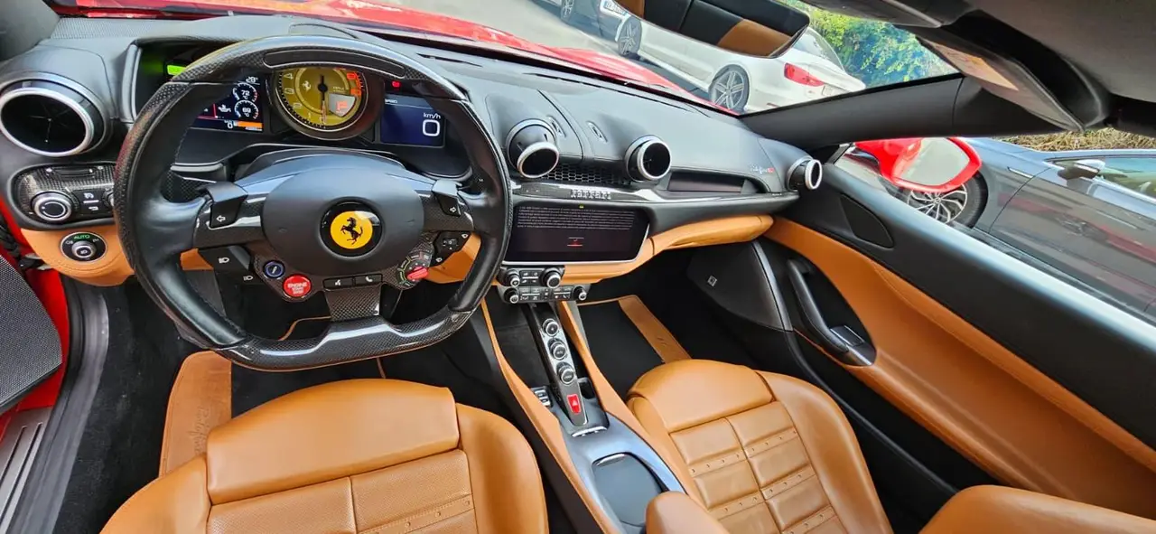 Ferrari Portofino M 2023, front view — Marbella Luxury Car Rental, Marbella. The Ferrari Portofino M sits in the fleet as the four-seat convertible option among the…