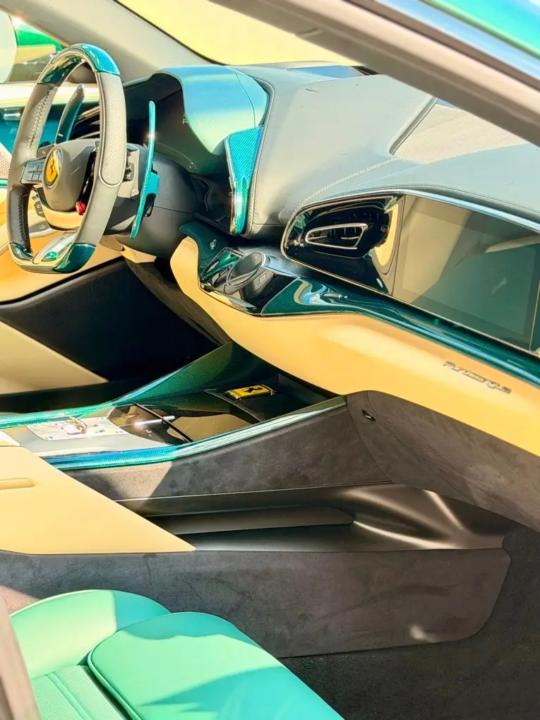 Ferrari Purosangue Atelier 2025, dashboard — Marbella Luxury Car Rental, Marbella. The Ferrari Purosangue Atelier is the one car in the marque's range built around four…