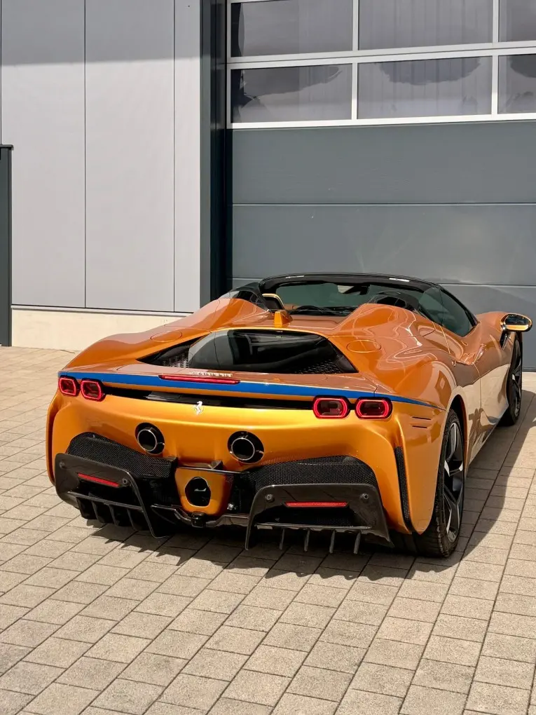 Ferrari SF90 Spider Tailor Made 2025, interior — Marbella Luxury Car Rental, Marbella. The Ferrari SF90 Spider Tailor Made pairs a plug-in hybrid V8 layout with 986 hp, making…