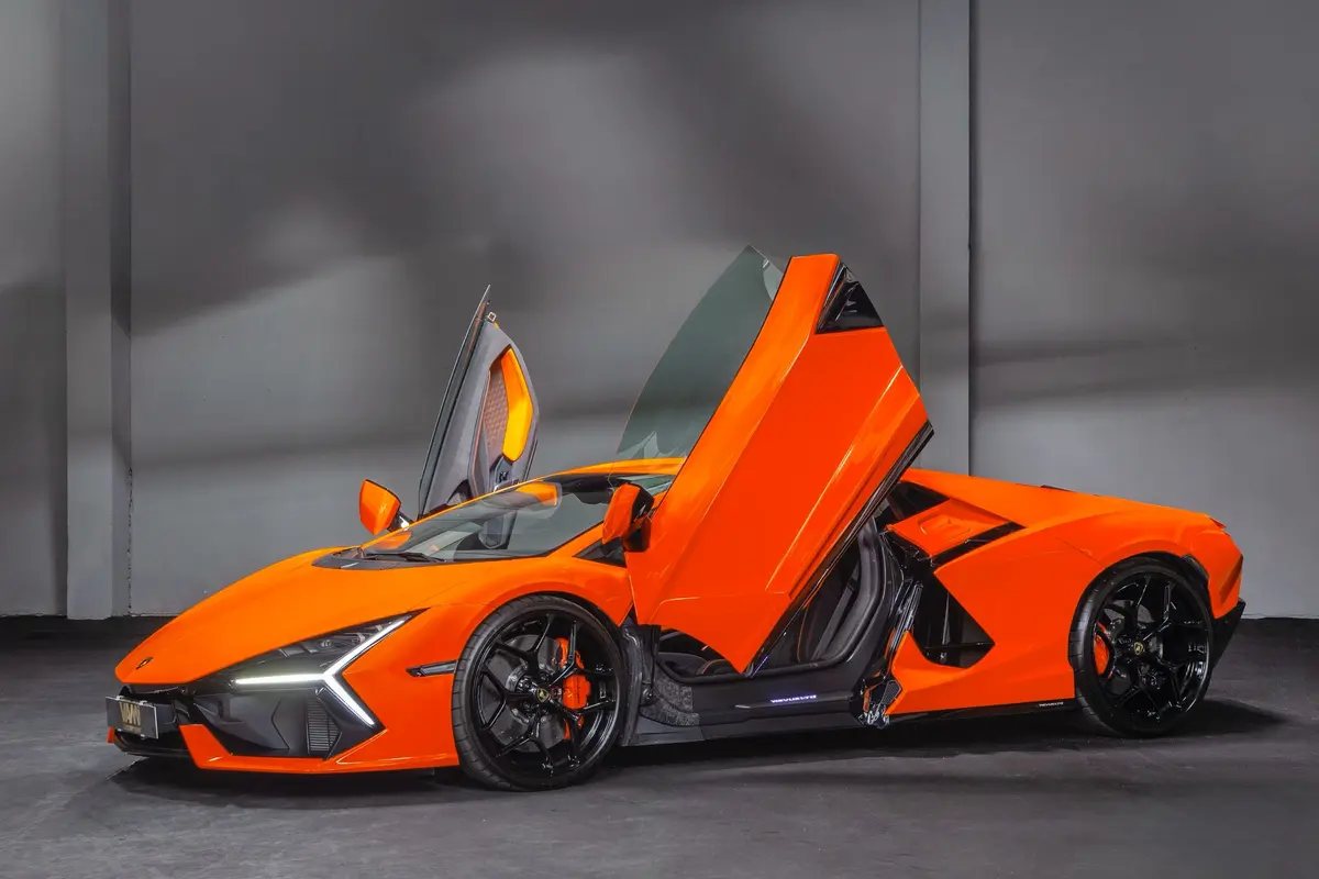 Lamborghini Revuelto 2026, exterior — Marbella Luxury Car Rental, Marbella. The Lamborghini Revuelto is Lamborghini's first V12 hybrid, and the number that matters…