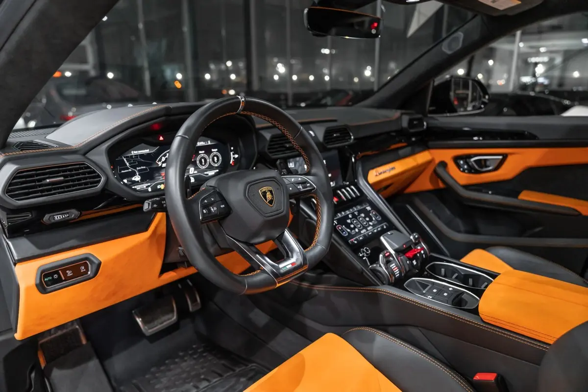 Lamborghini Urus S 2024, dashboard — Marbella Luxury Car Rental, Marbella. The Lamborghini Urus S carries its 666 hp with a five-seat cabin that keeps this a…
