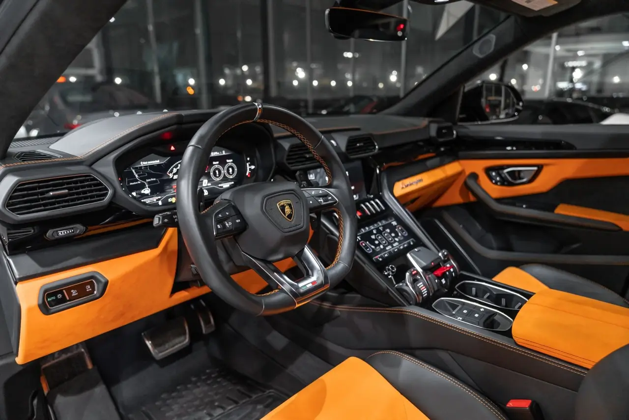 Lamborghini Urus S 2024, dashboard — Marbella Luxury Car Rental, Marbella. The Lamborghini Urus S carries its 666 hp with a five-seat cabin that keeps this a…