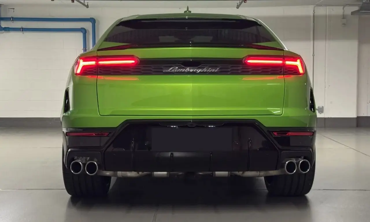 Lamborghini Urus SE 2026, rear view — Marbella Luxury Car Rental, Marbella. The Lamborghini Urus SE brings 800 hp and five real seats to a shape that still reads as…