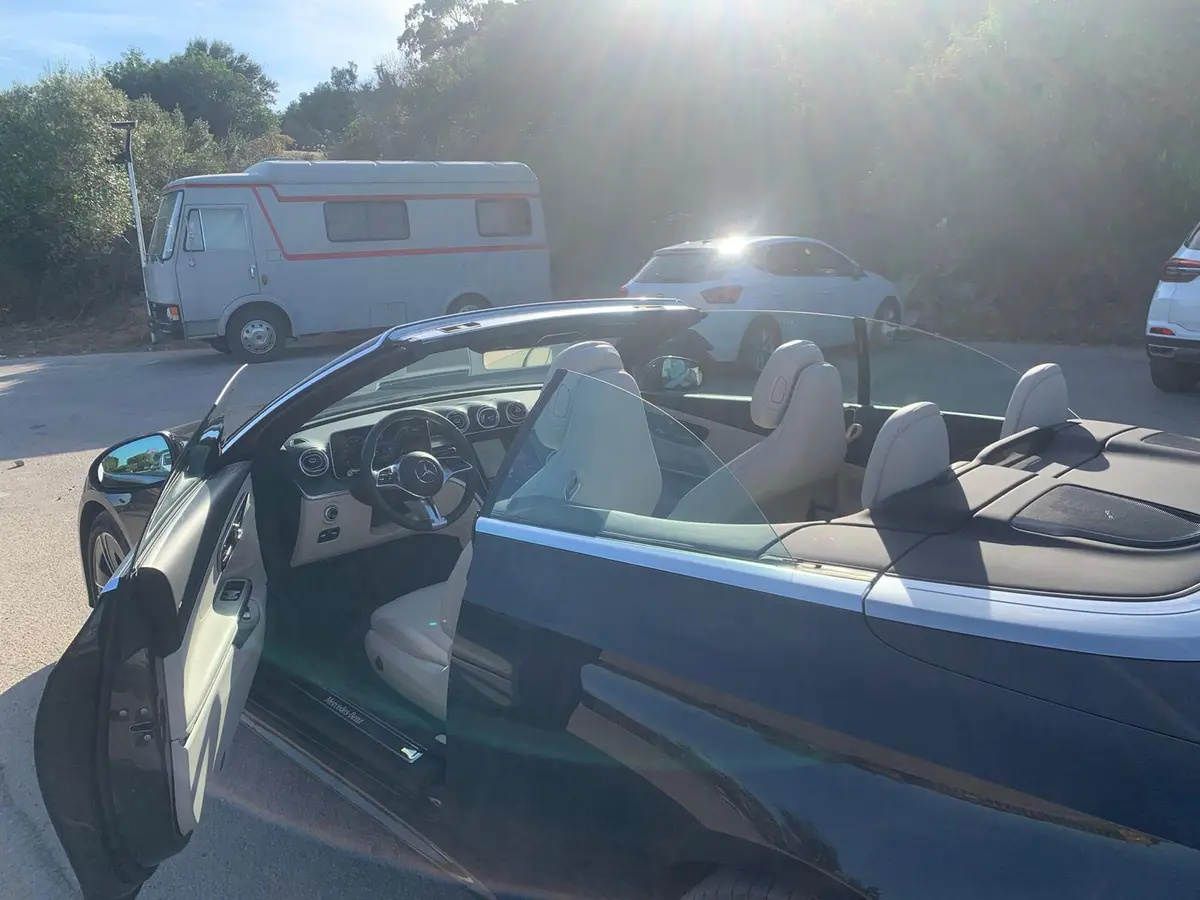 Mercedes Benz CLE Cabrio 2025, rear view — Marbella Luxury Car Rental, Marbella. The 2025 Mercedes Benz CLE Cabrio brings 258 hp to a car built for open-top comfort…