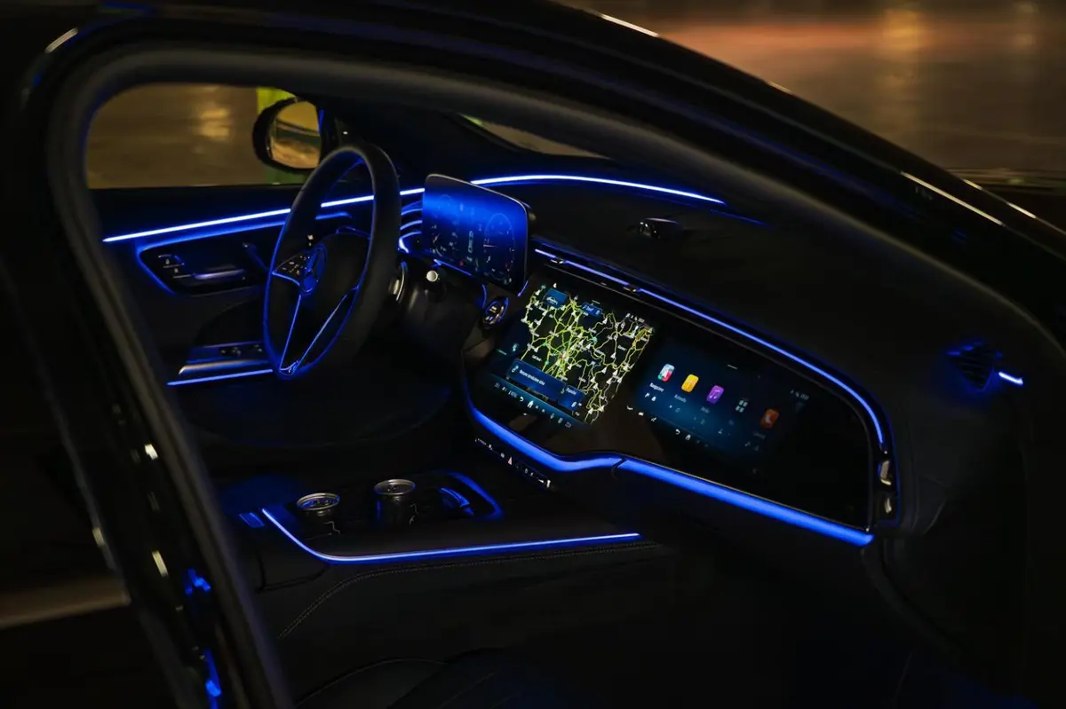 Mercedes Benz E-klasse 220d Premium Plus 2026, dashboard — Marbella Luxury Car Rental, Marbella. The 2026 Mercedes Benz E-Klasse 220d Premium Plus is the sort of car that does the job…