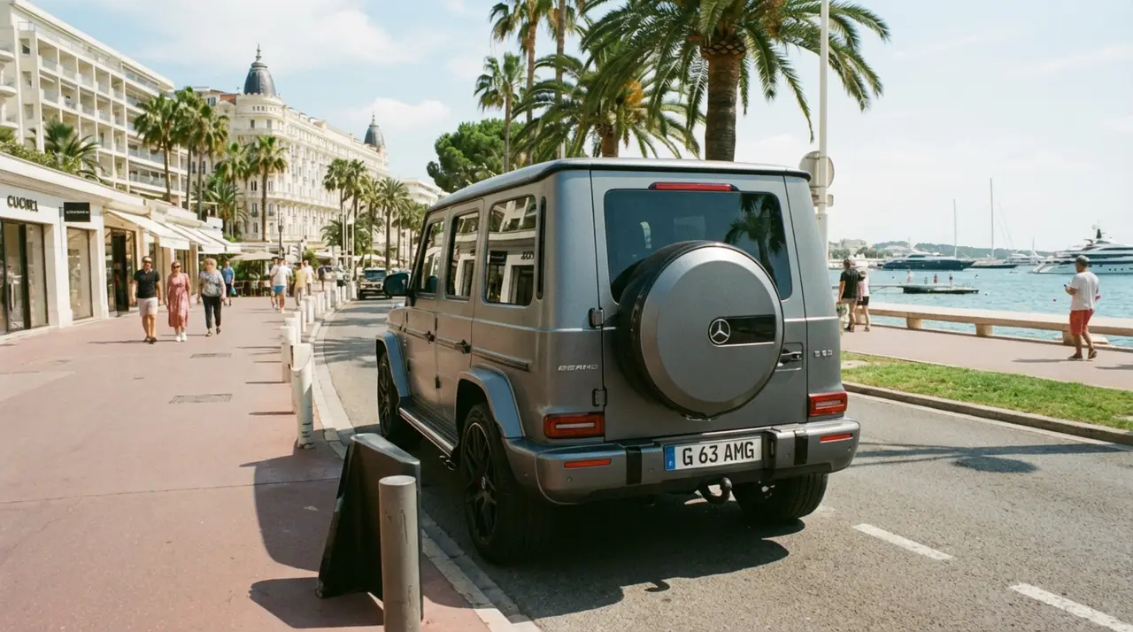 Mercedes Benz G63 2023, front view — Marbella Luxury Car Rental, Marbella. The Mercedes Benz G63 keeps the upright, slab-sided silhouette that has defined the…