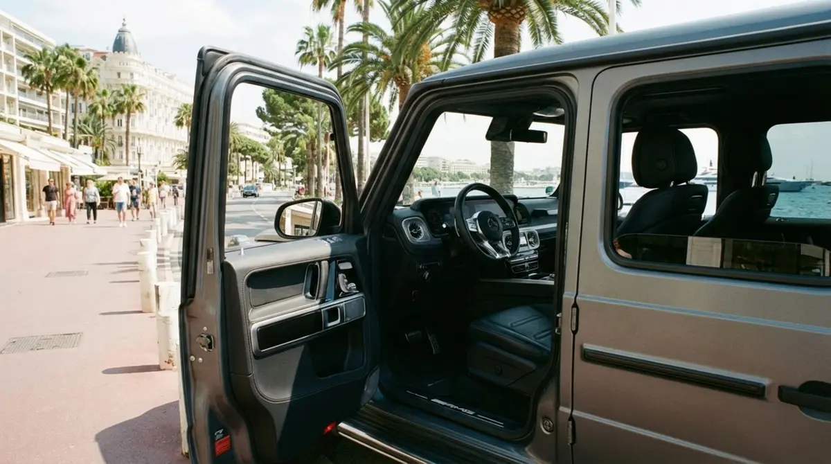 Mercedes Benz G63 2023, dashboard — Marbella Luxury Car Rental, Marbella. The Mercedes Benz G63 keeps the upright, slab-sided silhouette that has defined the…