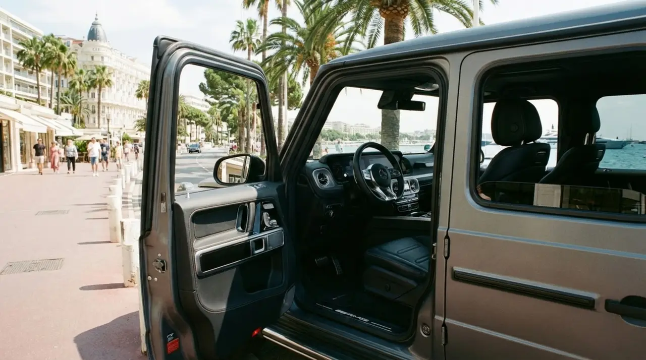 Mercedes Benz G63 2023, dashboard — Marbella Luxury Car Rental, Marbella. The Mercedes Benz G63 keeps the upright, slab-sided silhouette that has defined the…
