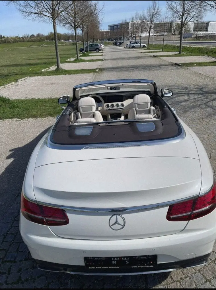 Mercedes Benz S560 Cabrio 2021, front view — Marbella Luxury Car Rental, Marbella. The Mercedes Benz S560 Cabrio pairs a 469 hp V8 with the size and weight of a full…