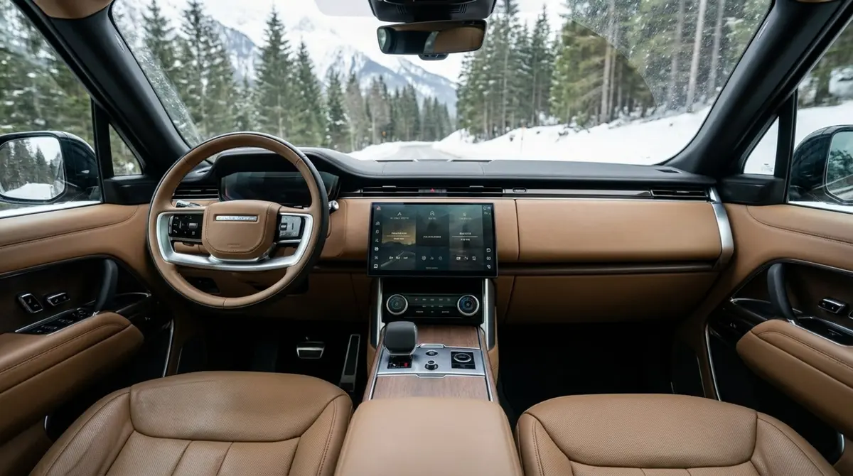 Rover Range Rover Autobiography P530 2026, interior — Marbella Luxury Car Rental, Marbella. The 2026 Range Rover Autobiography P530 carries 530 hp with the kind of quiet authority…