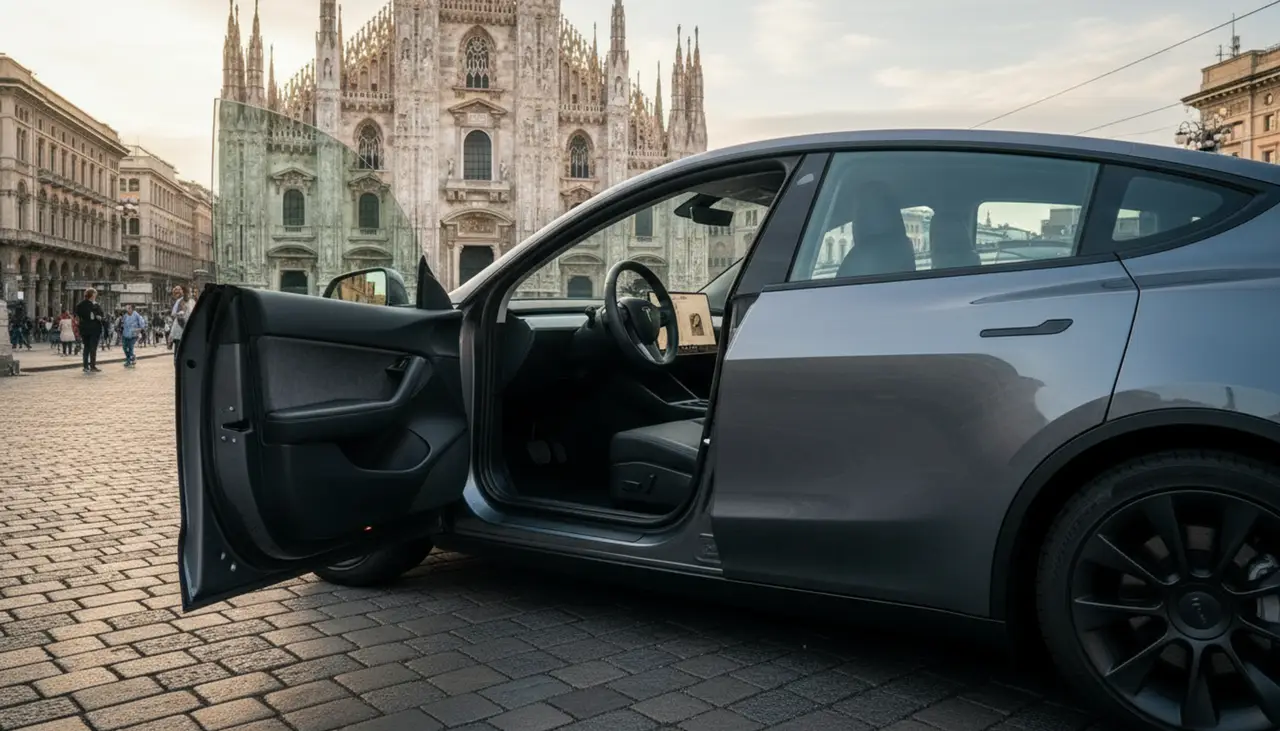 Tesla Model Y Long Range 2023, interior — Marbella Luxury Car Rental, Marbella. The Tesla Model Y Long Range trades the theatre of a combustion engine for something…